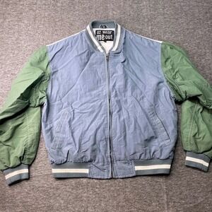 Vintage U2 Wear‎ Me Out Jacket Mens Small Jacket Blue Retro 80s Casual Bold